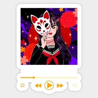 J Pop Fan Playlist Anime Girl Sticker